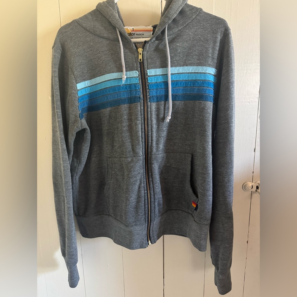 Aviator Nation Gray Zip-Up Hoodie